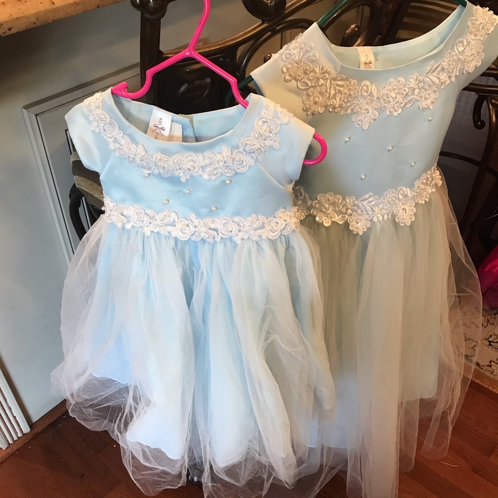 Two Kid Collection Formal  Sky Blue Dresses